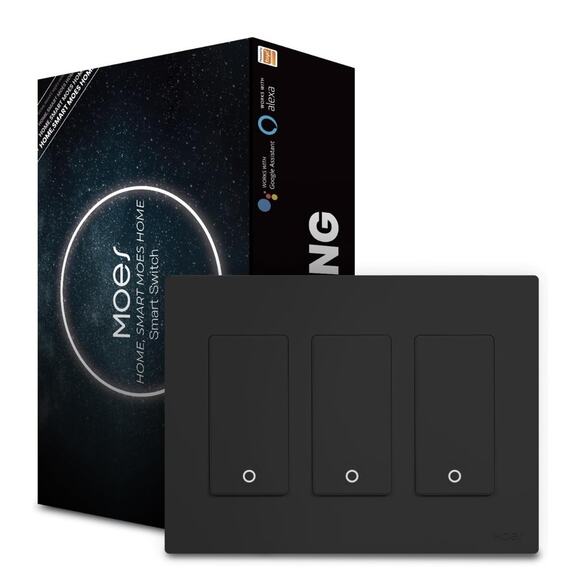 2nd Generation WiFi Smart Light Switch, 2.4GHz, Neutral Wire Required, 3 Gang - Picture 1 of 6